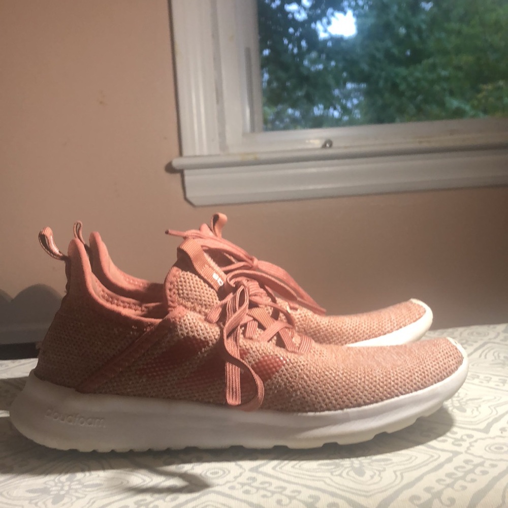 Pink adidas tennis shoes